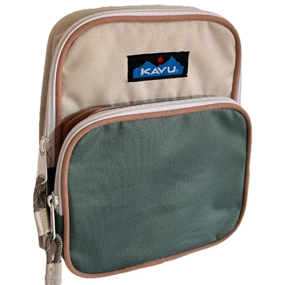 Kavu Green Cream and Brown Crossbody Sling Pack